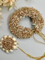 Handmade Pollen Bridal Veni with Jasmine Pollen Comb